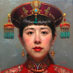 蜡像新娘凤冠霞帔