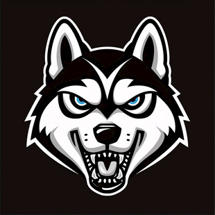 呆萌愤怒哈士奇