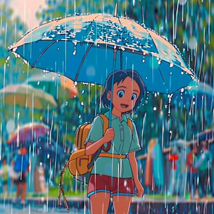 雨天插画