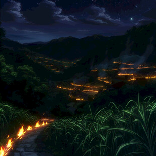 萤火虫之夜插画海报