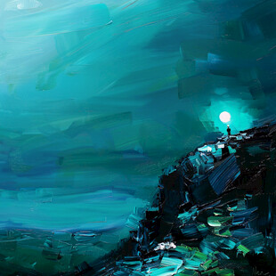 高清抽象时尚蓝色山水