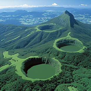 圆盆状火山口