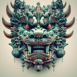 中式建筑神兽兽头