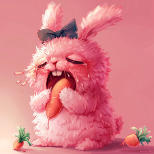 啃胡萝卜的兔子