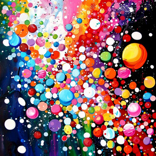 圆形星空吊项抽象画