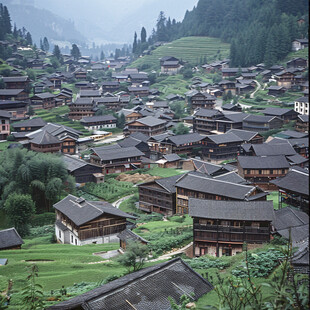 龙胜壮族民居模型