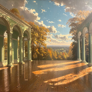 手绘皇宫皇宫秋天