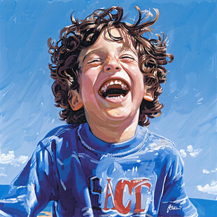 手绘梦幻快乐男生插图