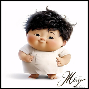 呆萌小胖娃图案设计