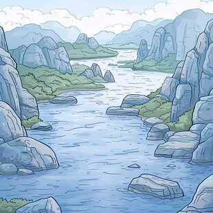 山川河流大理石