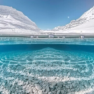 冰山湖泊冰蚀湖