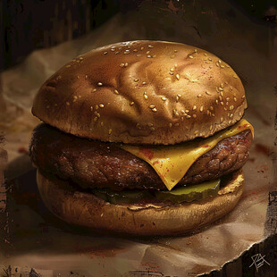 高清汉堡插画