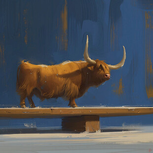 一头黄牛装饰画