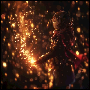 放烟花的少女