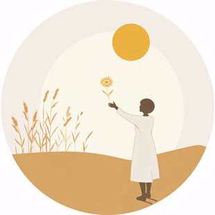 手绘追日的少年