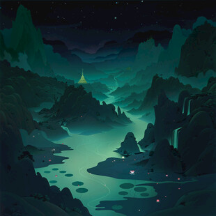 发光新中式山水