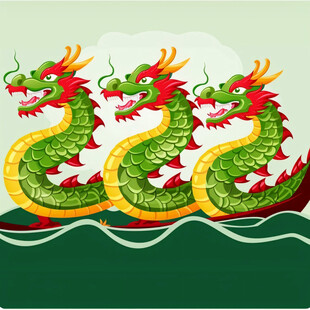 端午龙元素插画