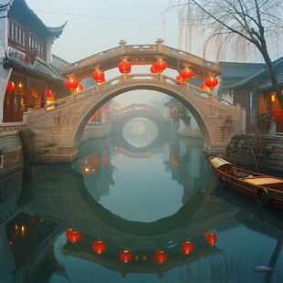 江南水乡石拱门