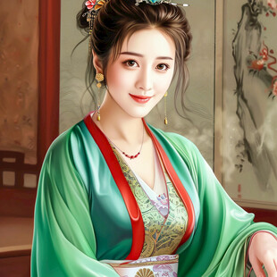 宫廷美女人物插画