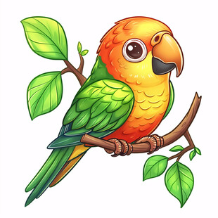 彩色鹦鹉插画