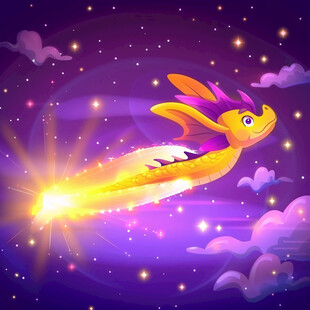 龙年宇航员龙插画雷达