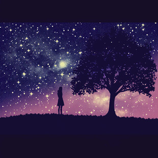 仰望星空大树