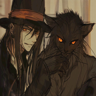 卡通冷峻侦探头像