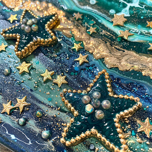 流行色蓝绿烫金