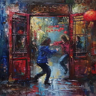 步行街油画