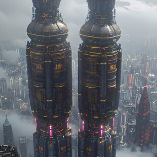 双子塔摩天大楼