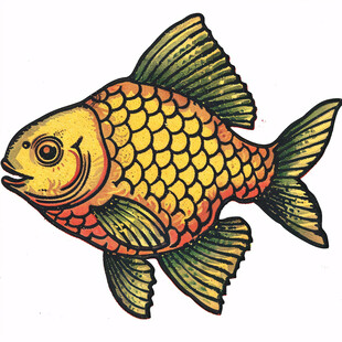 卡通古代中国鱼