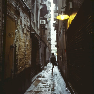 雨中欧洲街景