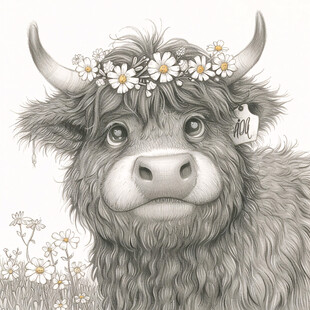 手绘30牛装饰画