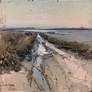 原创水彩赣江风光