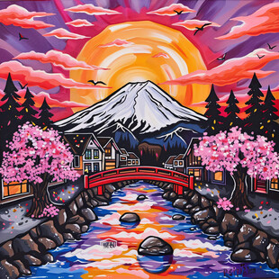 富士山插画