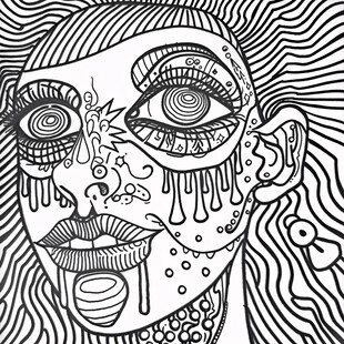 简约粗狂线条人物插画