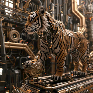 科技感老虎形象