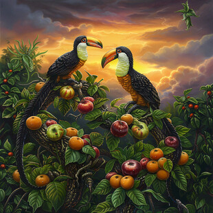 3d立体画苹果树