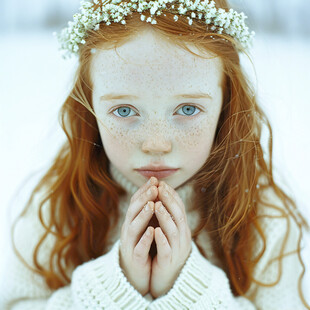 满脸雀斑的儿童