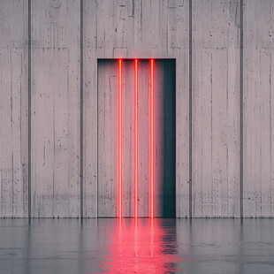 暗红柱子平行透视