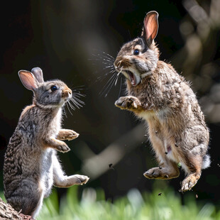 振臂高呼的兔子