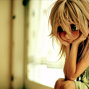 卡通萌妹桌布图案