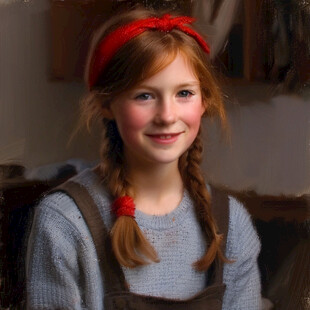 红发麻花辫小女孩