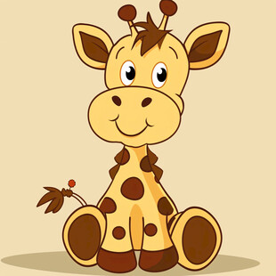卡通小长颈鹿