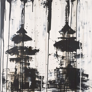 尼泊尔水彩水墨建筑