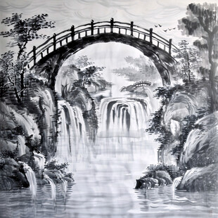 水画手绘风景画