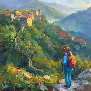 长城风景插画