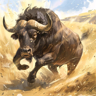 野牦牛插画