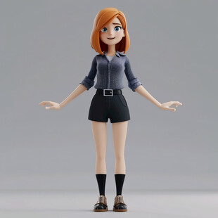 3d卡通女孩