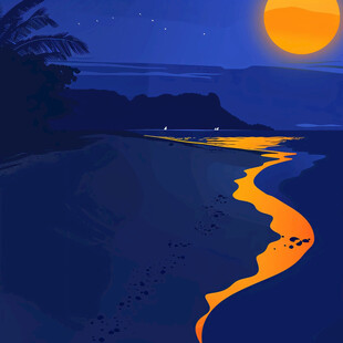 月光下的河流